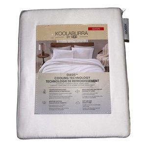UGG OASIS Queen Size Sheet Set 4 Piece Set Cooling Technology Bright White NEW
